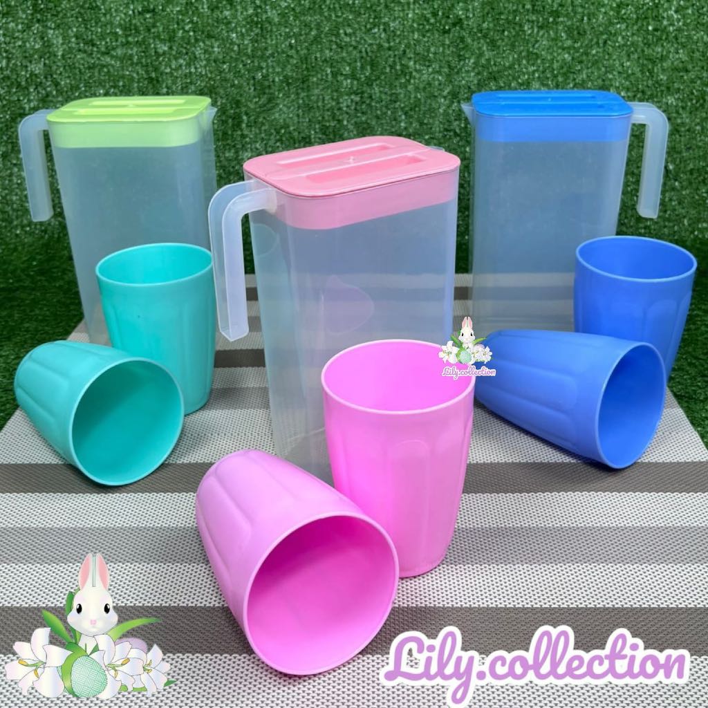 Teko Beranak Plastik 1.2 Liter Set Gelas | Teko Plastik | Teko Set Gelas - LILYCOLLECTION