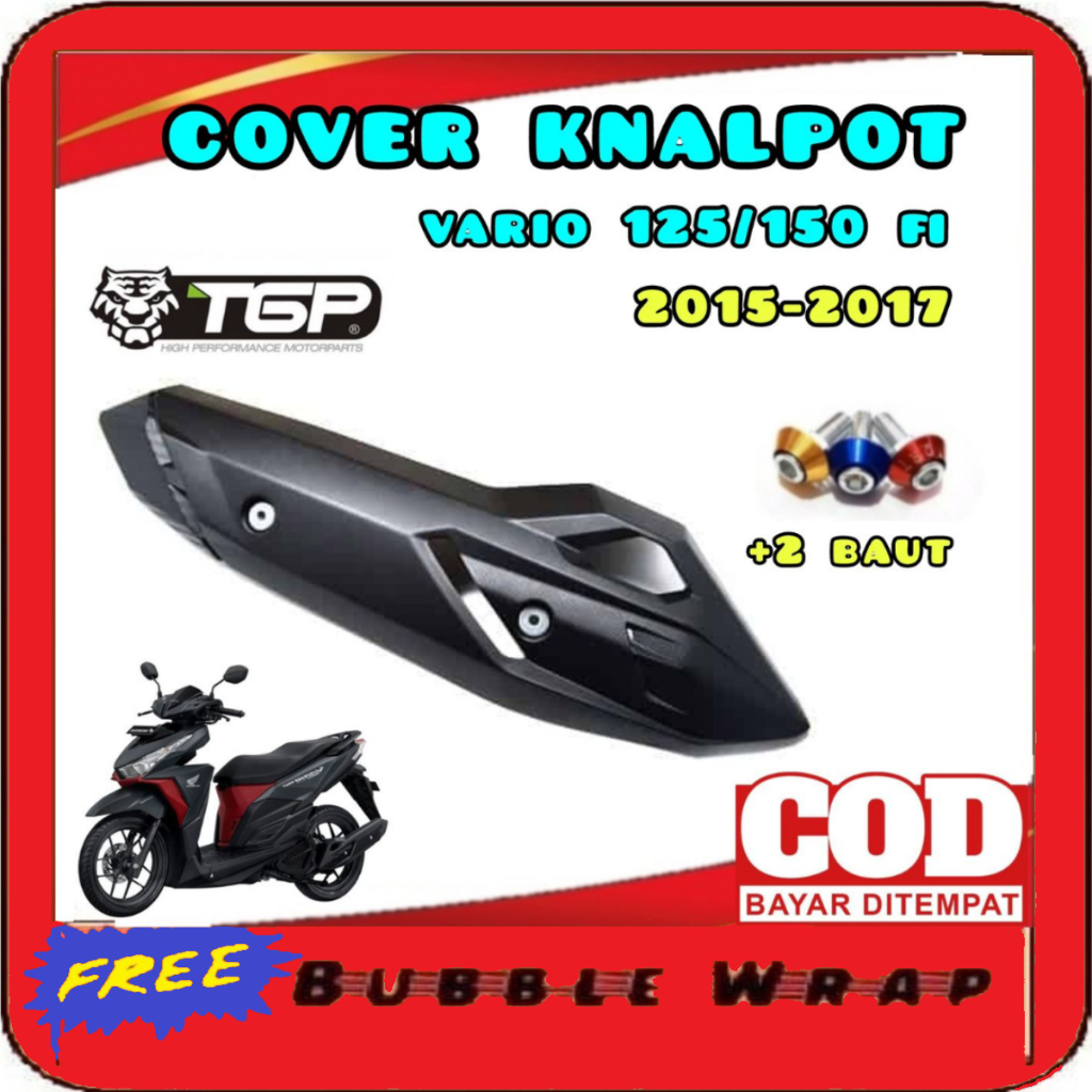 TUTUP COVER KNALPOT VARIO LED 125/150 TAHUN 2016 - 2017 TGP