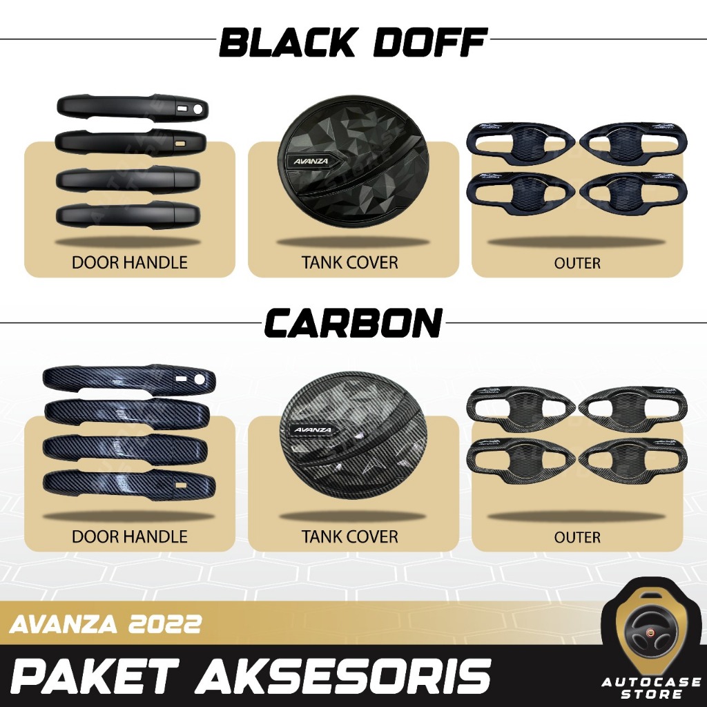 PAKET OUTER HANDLE TANK COVER AVANZA 2022 2023 2024 2025 UP KOMPLIT PNP AKSESORIS MOBIL