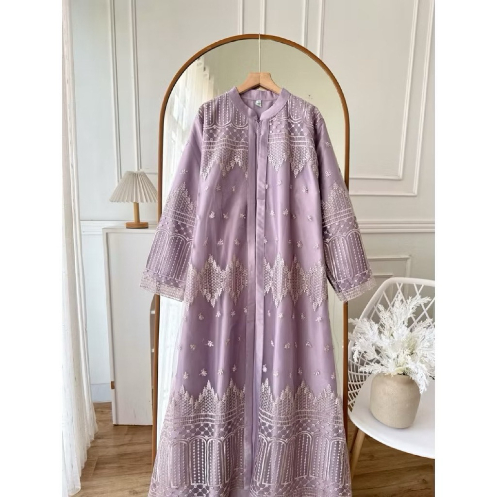 CANDY LADY Sheria Safila Ara Hanna Brocade Cardy Maxi / Gamis Brukat Wanita Terbaru / Gamis Pesta Pr