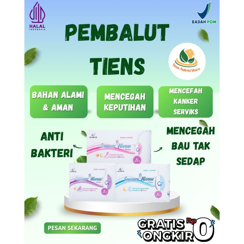 Tiens Airiz Pembalut Anti Kanker Serviks & Keputihan