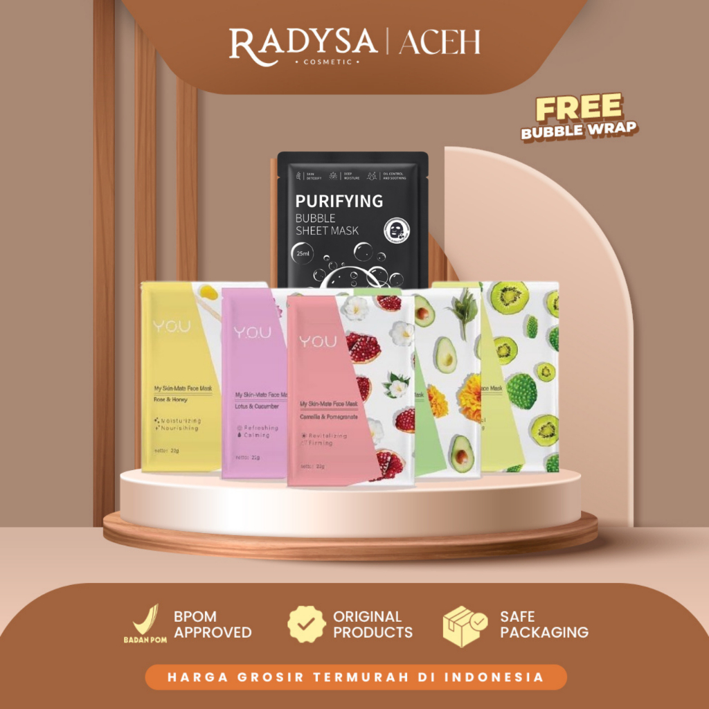 RADYSA - YOU Bubble Sheet Mask | Sheet Mask Buah | Masker Wajah You