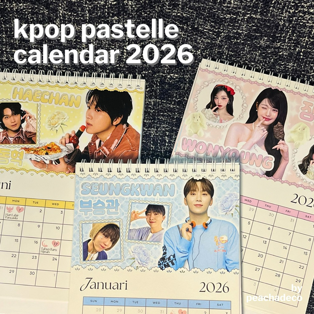 KPOP PASTELLE CALENDAR 2026 | KALENDER MEJA A5 DESK CALENDAR