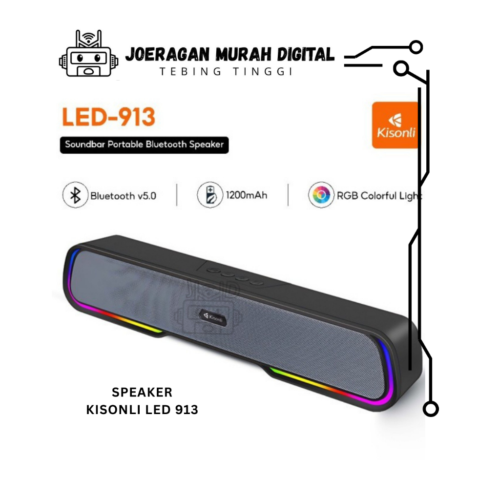 SPEAKER KISONLI BLUETOOTH LED-913