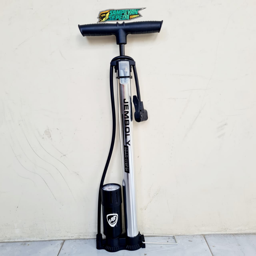 Pompa Jemboly PA2024 Alloy Pompa Angin Ban Sepeda Motor SNI Silver