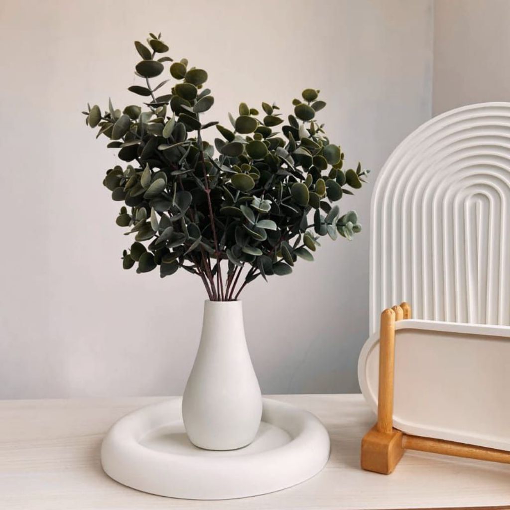 Satu Set Vas Keramik & Nampan Minimalis Scandinavian