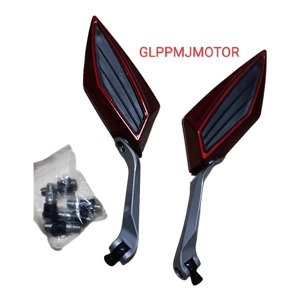 Spion Alevo Transformer MERAH Kaca Spion Arevo Koso Lipat Tomok Universal Untuk Semua Motor Beat Var