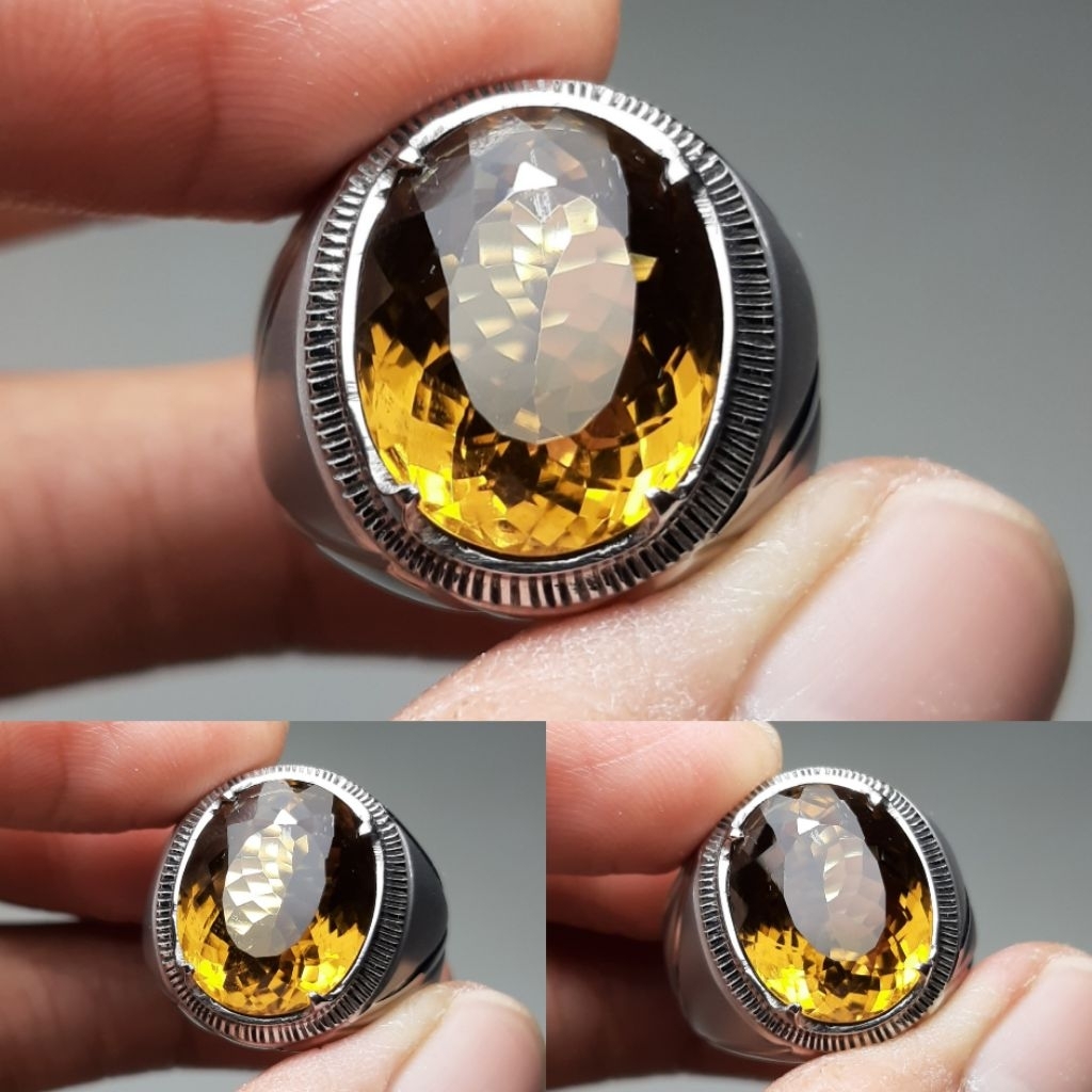 Natural Golden Citrine Madeira Palmeira Batu Kuning Kecubung Golden Yakut Yellow