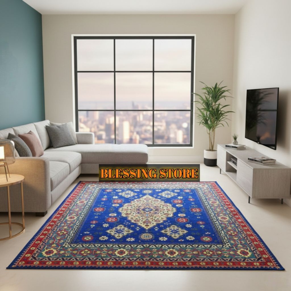 Ambal lantai Jumbo ruang tamu New ostrich Turki Permadani tebal Original Premium