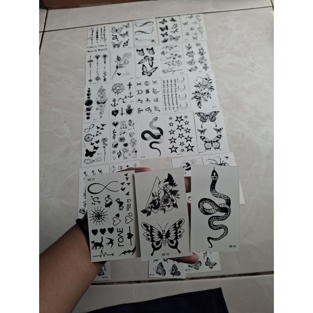 [COD] Tatto Temporary Kecil Size 5×9 Variasi KB_Random | Tatto Temporary Tahan Air Anti Air Sementar