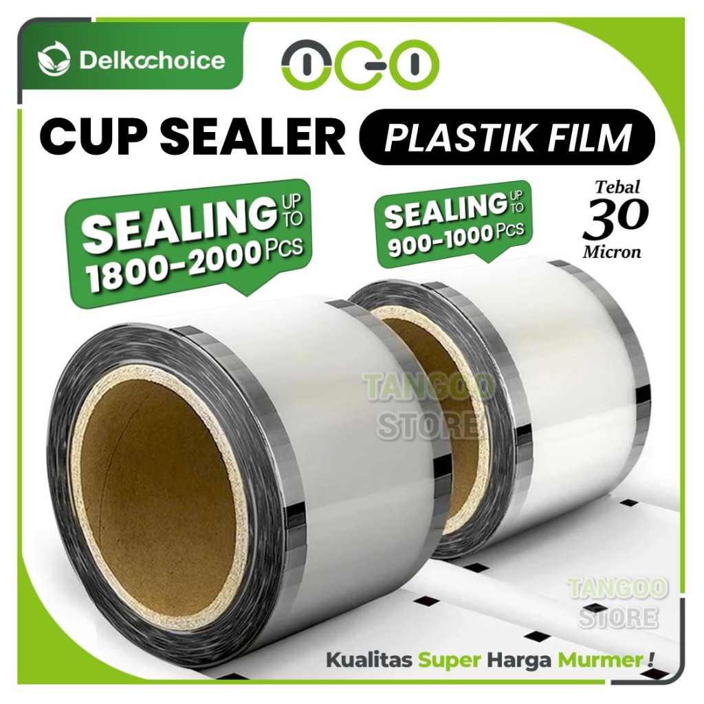 Cup Sealer Polos Rol Delkochoice isi 1000 dan 2000 pcs - Plastik Lid Tutup Minuman Kekinian Boba Jus