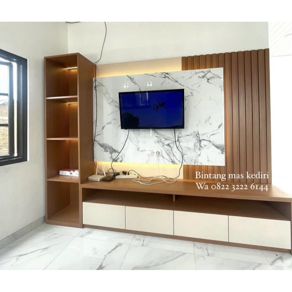 Backdrop TV / Kabinet TV Custom Minimalis Modern Start Harga 1.600.000 – Jombang Mojokerto Sidoarjo