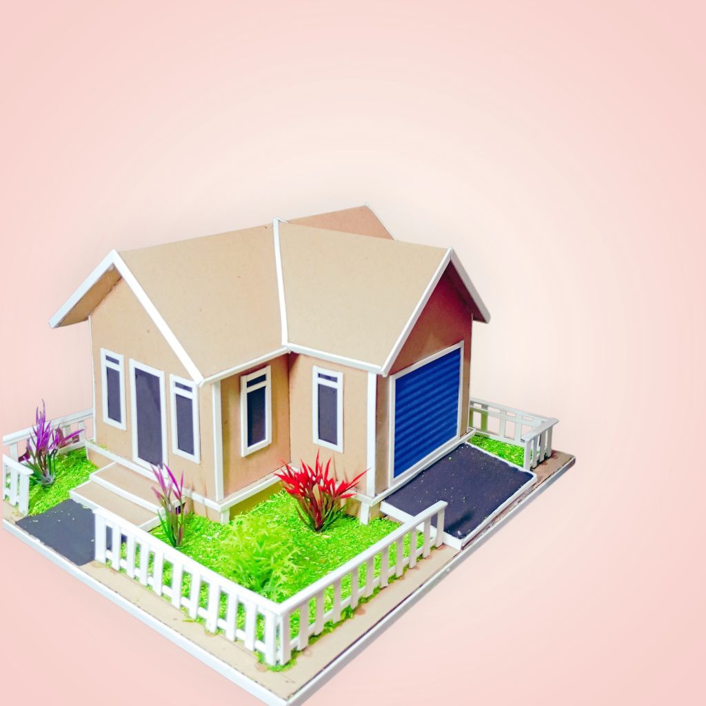miniatur rumah kardus