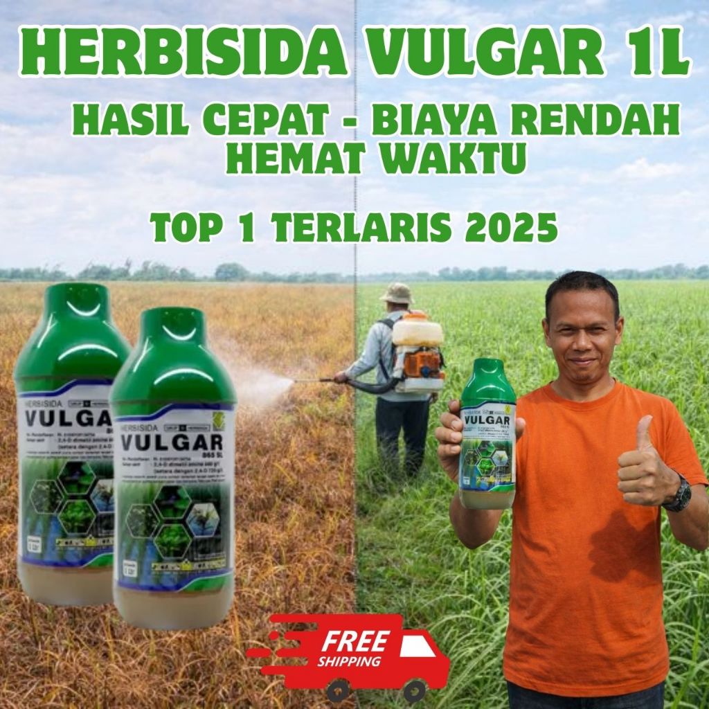 Racun Rumput Paling Ampuh Obat Rumput VULGAR Herbisida 1 Liter, Pestisida Nabati, Racun Rumput Tahan