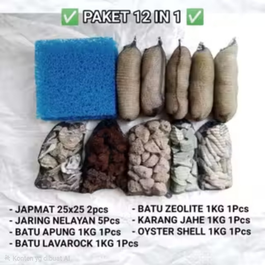12 Item Paket Hemat Media Filter Kolam Koi Siap Pakai Media Filter Penjernih Air Kolam Ikan Hias