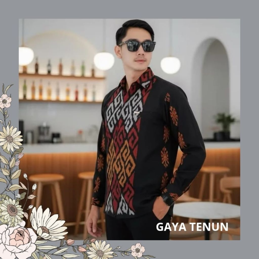 kemeja tenun cowok - kemeja pria tenun ikat - kemeja tenun pria troso - kemeja tenun etnik troso