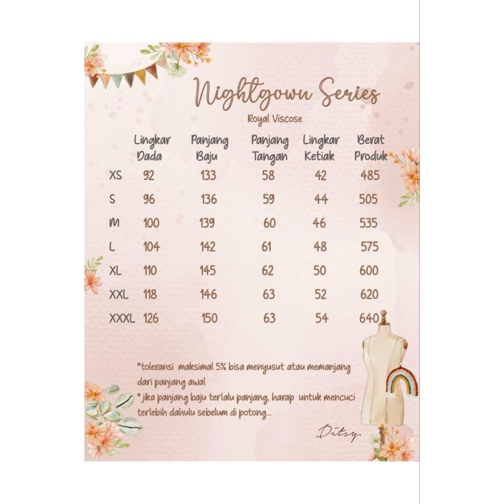 Gamis Ditsy Desember 2025 - Nilou Pastel Peach size S NWT