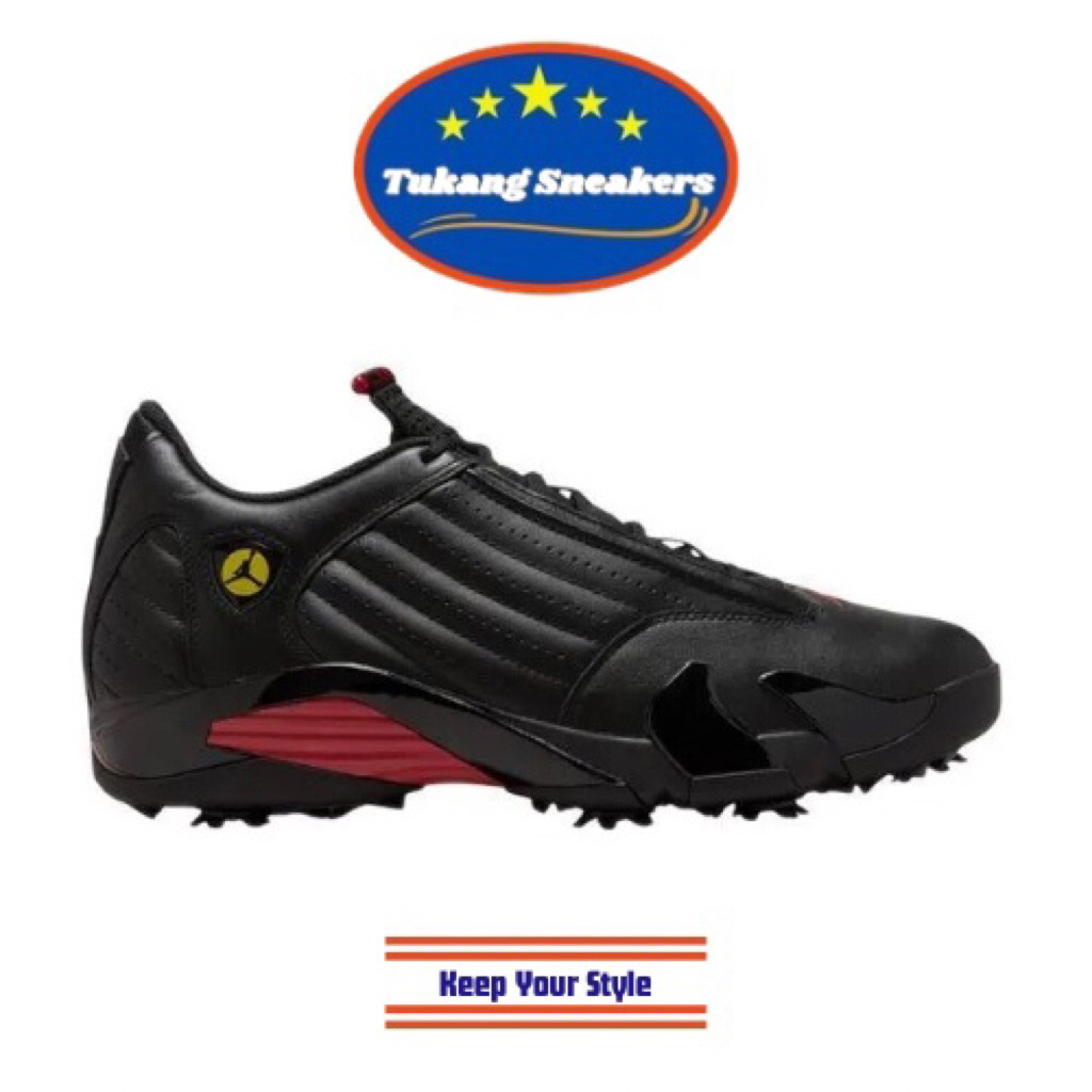 Sepatu Golf Pria Nike Air Jordan 14 G Black Varsity Red NIGHJ7710001