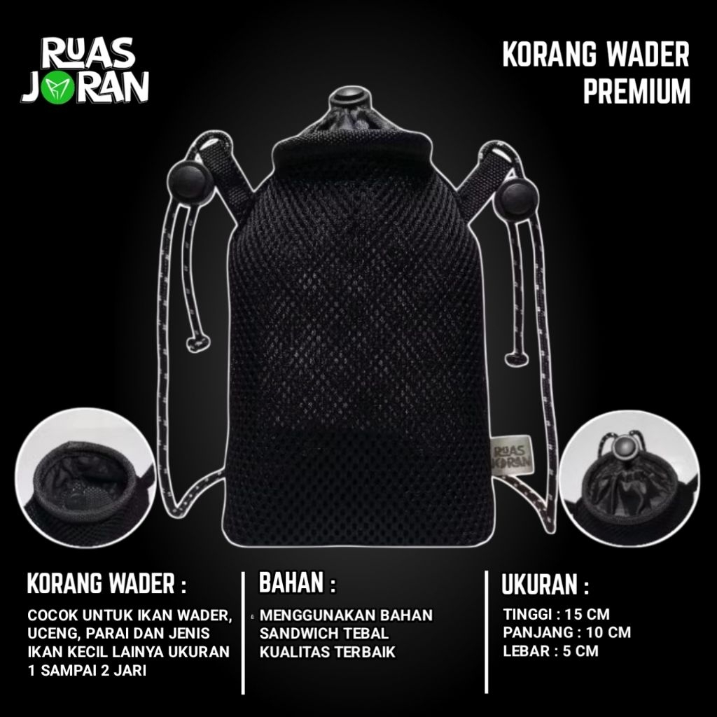 KORANG WADER PREMIUM 001 - KOJA IKAN WADER - TEMPAT IKAN KECIL - KEMPIS WADER - KEMPIS UCENG - KORAN