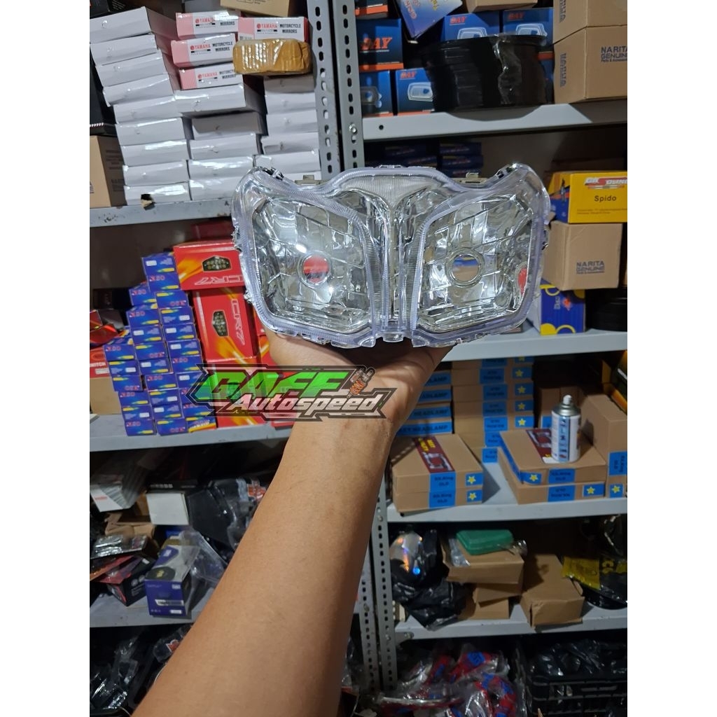 Reflektor set mika Jupiter Z1 Chrome lampu depan Jupiter Z1