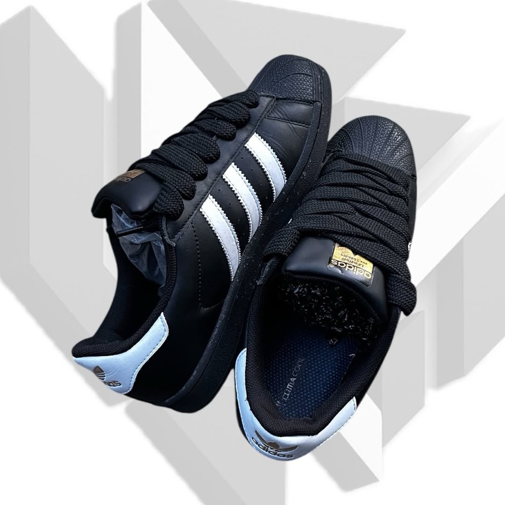 sepatu garis 3 hitam putih
