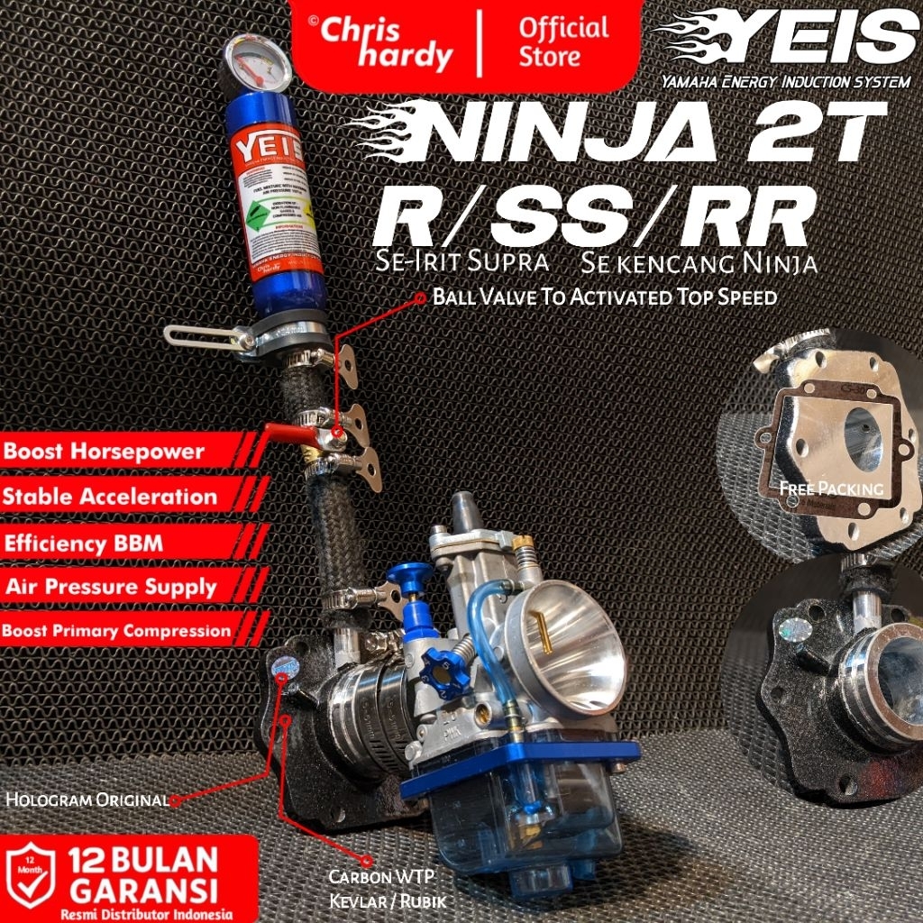 YEIS V3 NINJA R RR SS CARBON INTAKE MANIPUL TABUNG NOS
