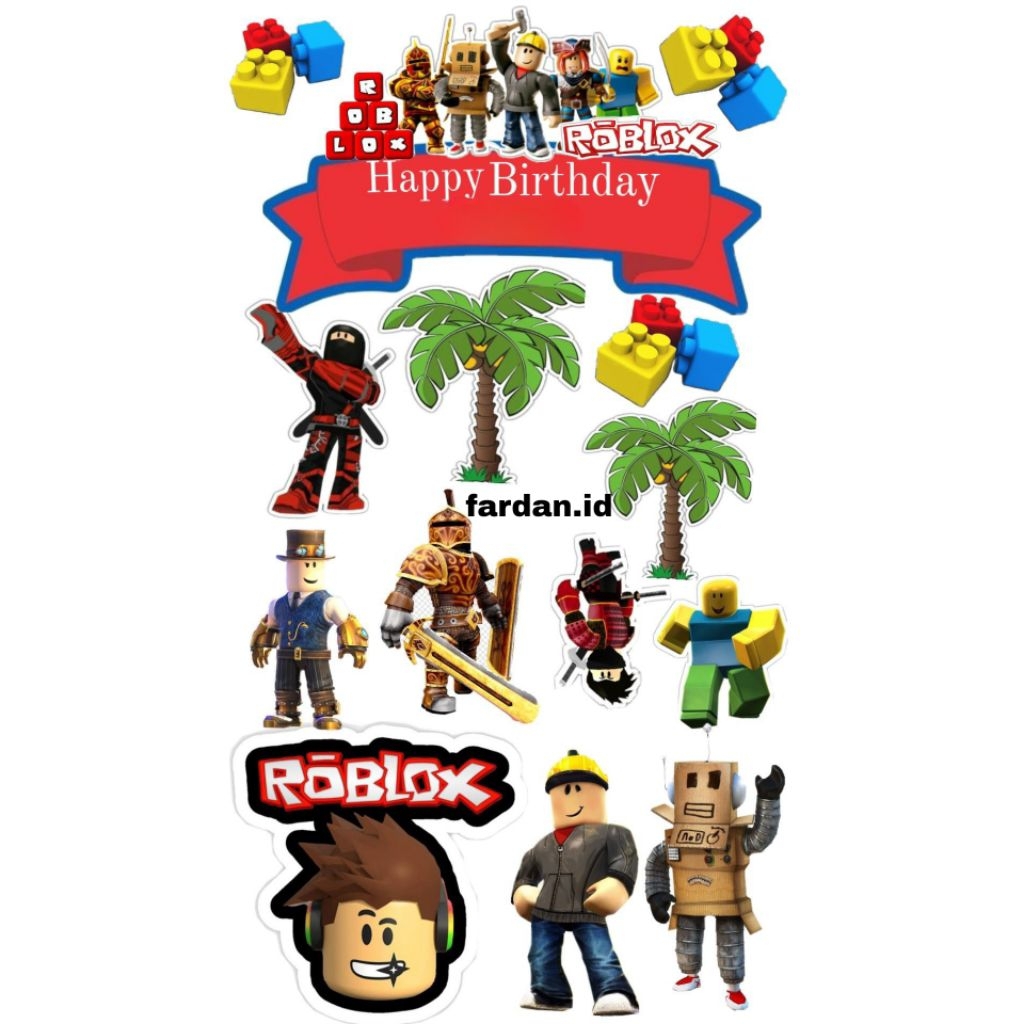 TOPPER KUE TEMA ROBLOX/TOPPER CAKE ROBLOX/TOPPER CUSTOM NAMA ROBLOX
