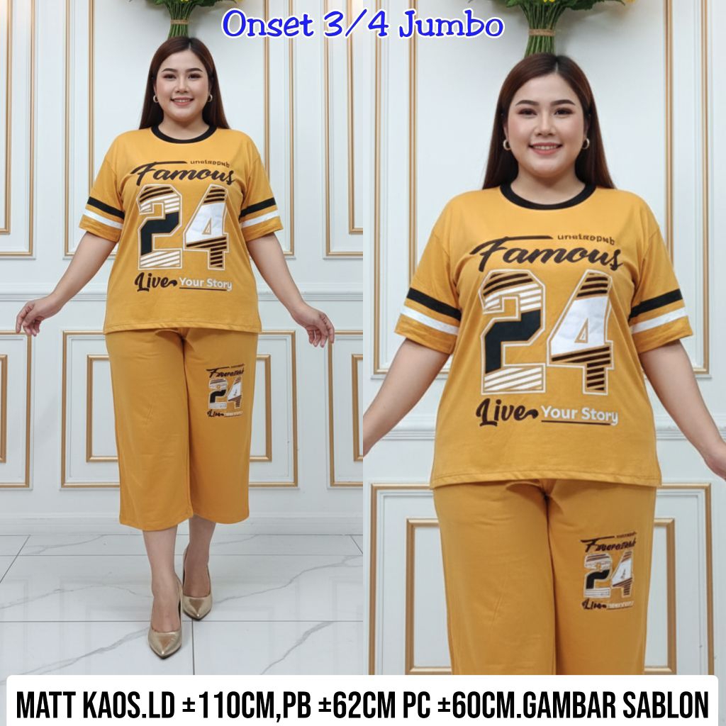 Setelan Jumbo / onset Wanita / Setelan Celana Jumbo / Set Jumbo Sablon Terbaru