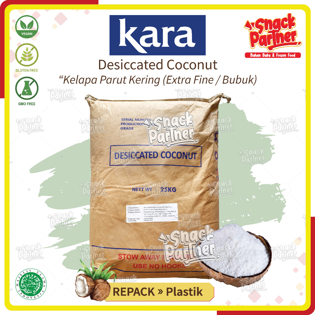 KELAPA PARUT KERING Rendah Lemak - (FINE / HALUS) (EXTRA FINE / BUBUK) Repack 1 KG - Low Fat Desicca