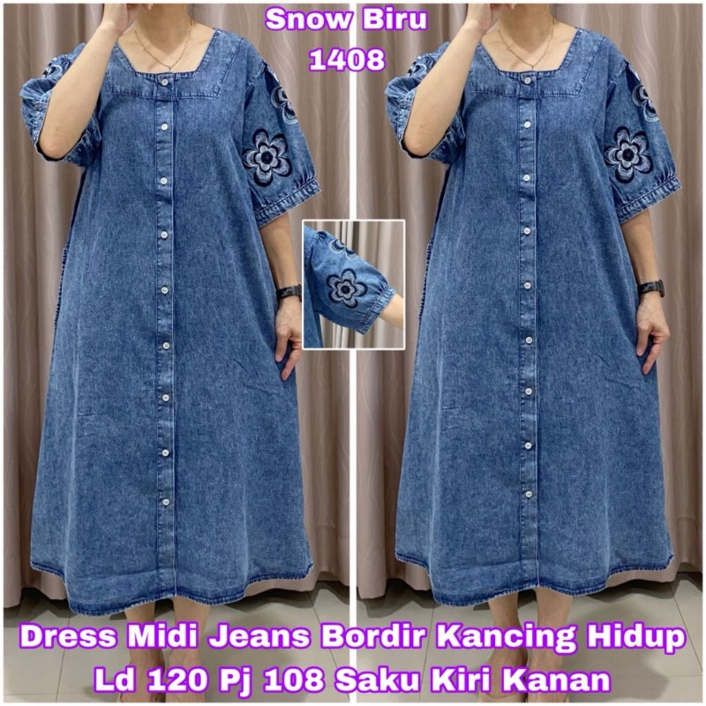 DRESS JEANS JUMBO LENGAN PANJANG DAN PENDEK