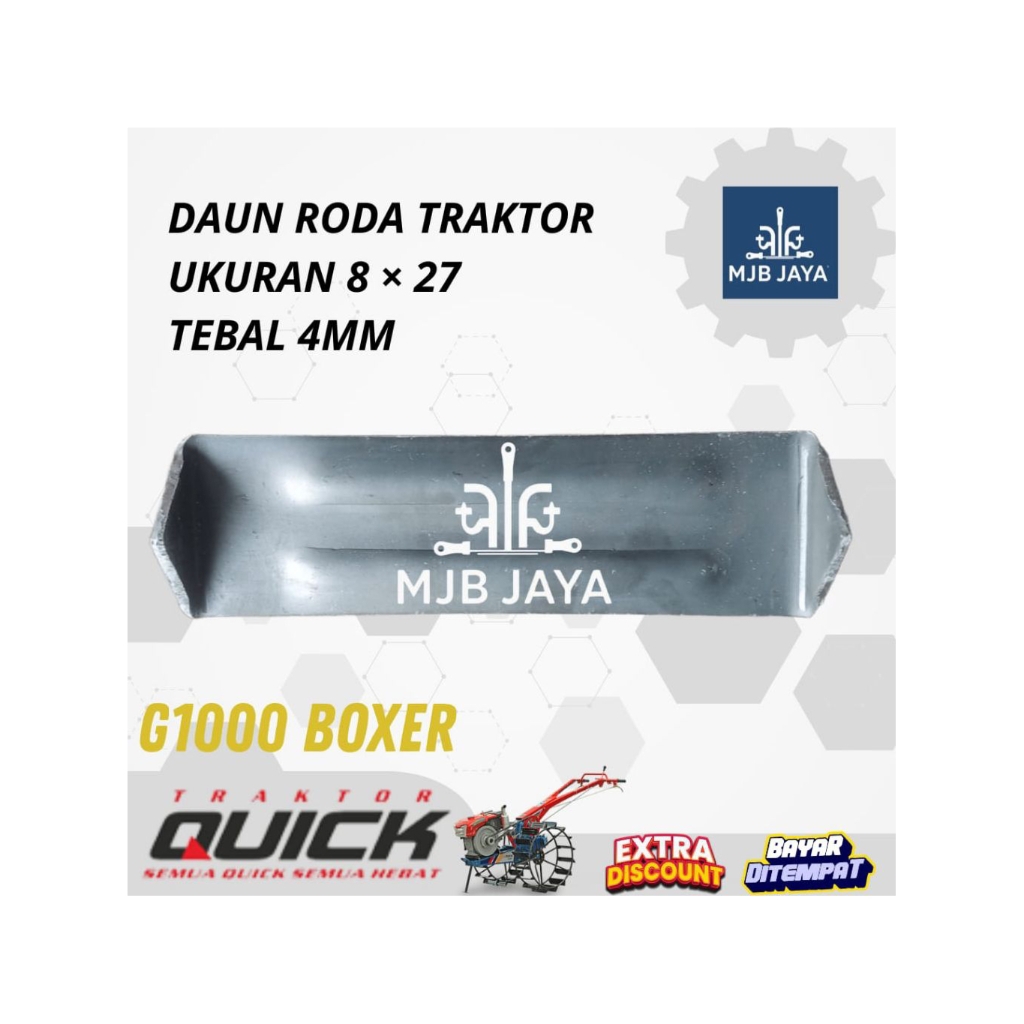 TERBARU MURAH Daun roda traktor besi krepyak G1000 boxer yanmar G600 ukuran 8 × 27 cm tebal 4mm berk