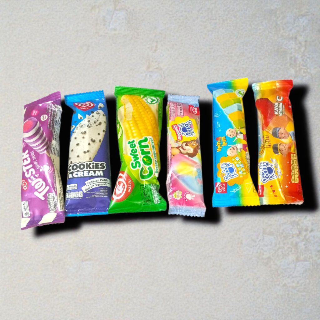 Es Krim Walls Paddle Pop Rainbow Twister Jagung Cookies Cream Upin Ipin