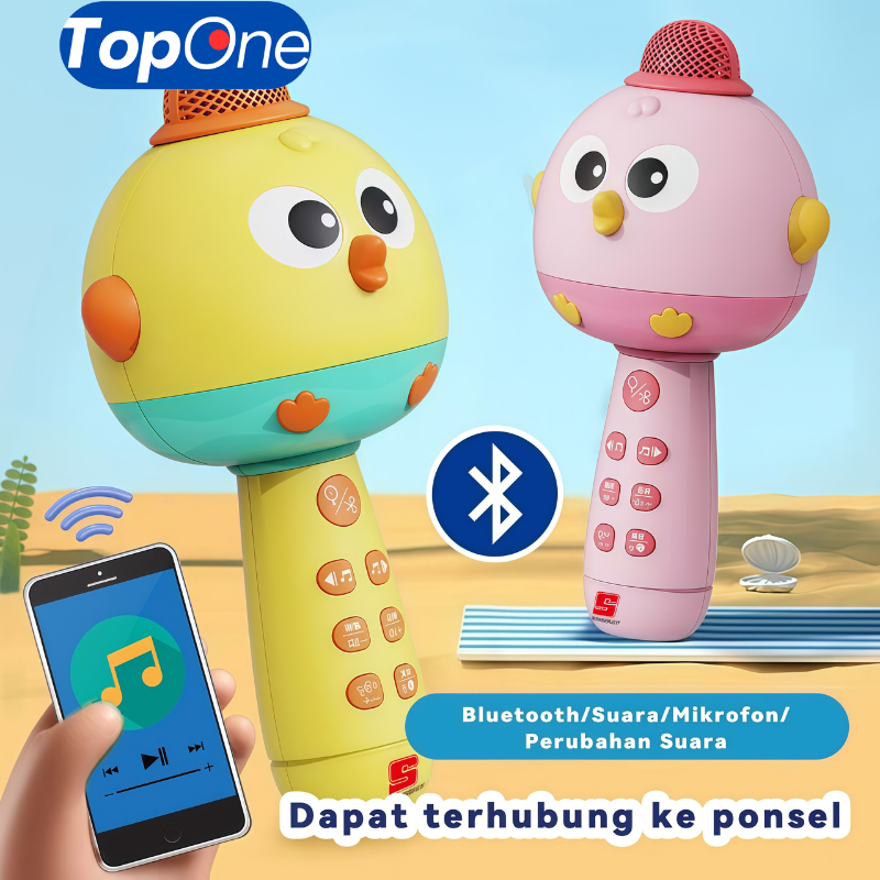 Multifungsi Mikrofon Anak Bluetooth Wireless Speaker Mainan Mikrofon Kartun Nyanyi Anak Perempuan