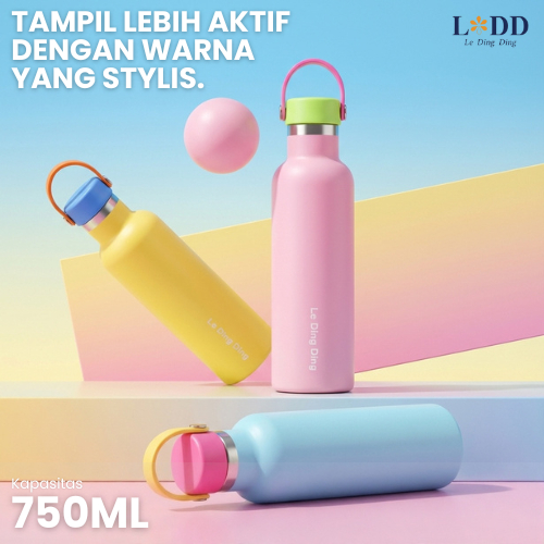 [Medan Ready Stock] LDD-Dopamin Tumbler Pink Botol Minum Aesthetic Tumblr Stainless 750ML Termos Tah