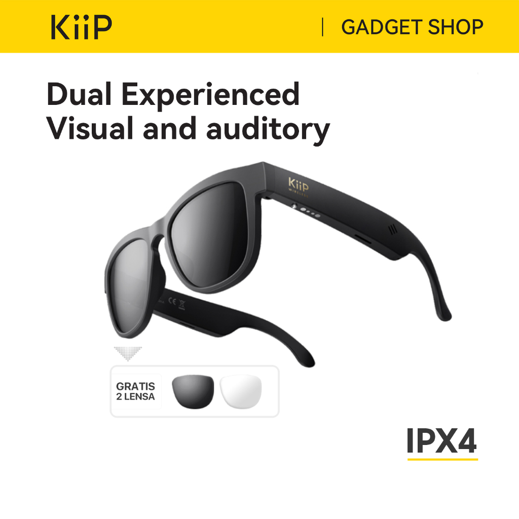 KiiP Wireless S01 Smart Glass Kacamata Headset Bluetooth Multifungsional