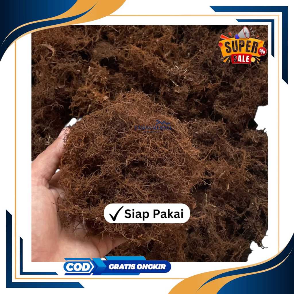 akar kadaka - moss hitam - media tanam anggrek kemasan plastik 1kg