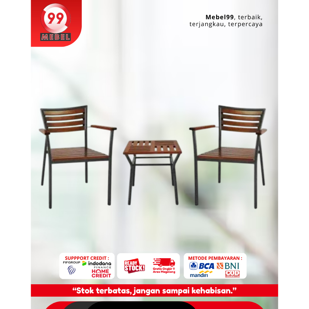 Kursi Meja Teras Besi Siantano MT001 KT001 Santai free ongkir magelang