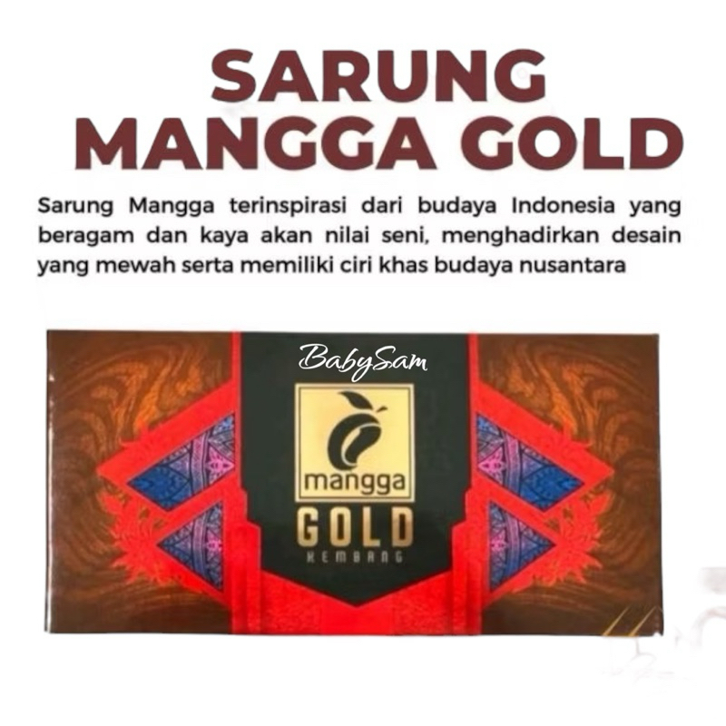 SARUNG MANGGA GOLD KEMBANG || MANGGA GOLD BATIK NUSANTARA KEMBANG || MANGGA GOLD KEMBANG DEWASA