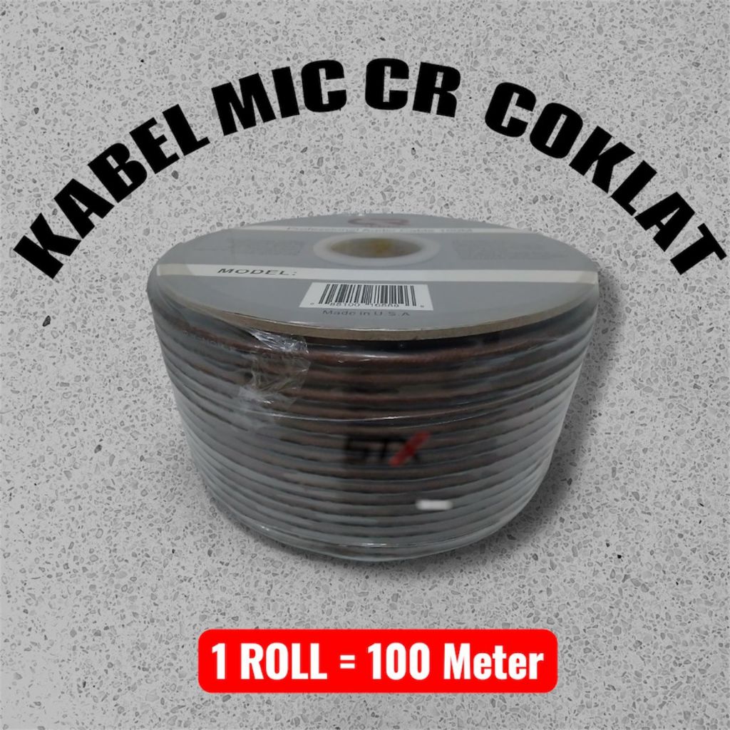 STX - CABLE MIC : KABEL MIC MERK CR AUDIO COKLAT 100M 383 (ROLL-AN)