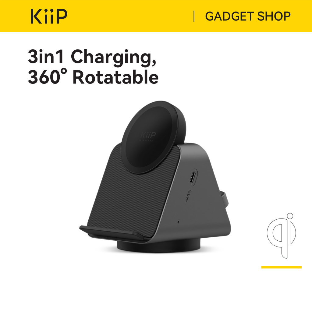 Kiip Wireless W8 Charging Base Magsafe Magnetic Charger 3in1 Pd