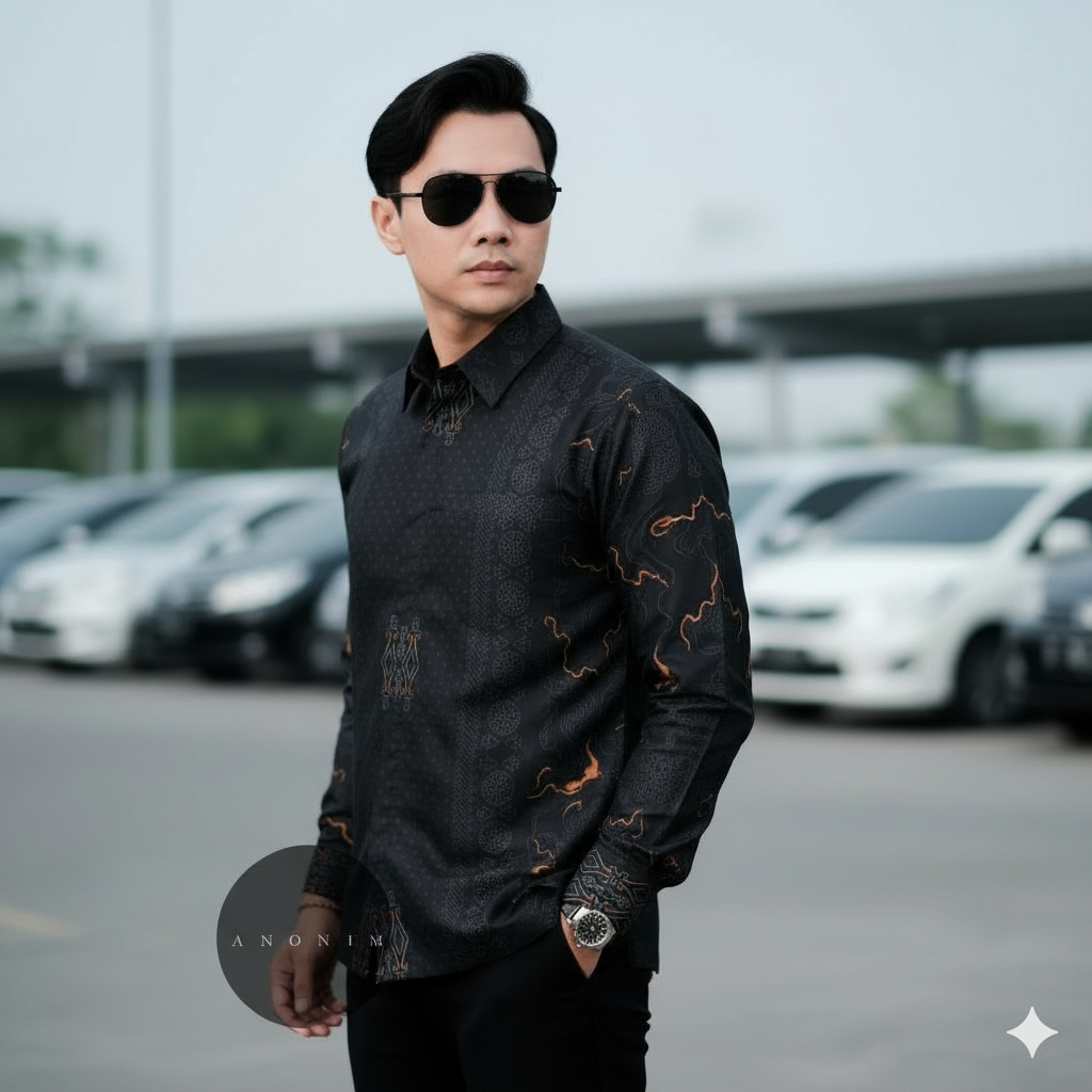Kemeja Batik Pria Lengan Panjang Motif Etnic