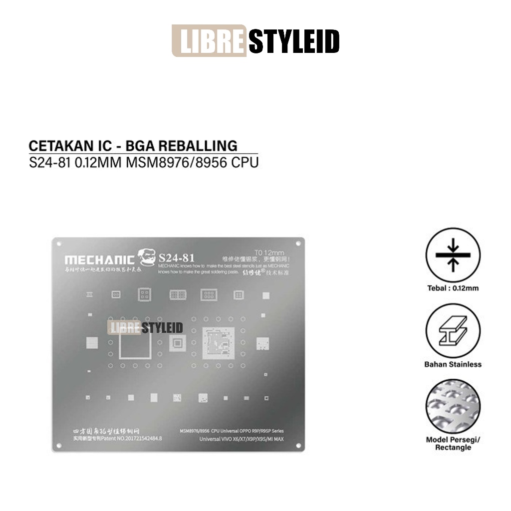 MECHANIC S24-81 CETAKAN IC 0.12M MSM8976/8956 CPU UNIVERSAL OPPO R9P/R9SPSeri Universal VIVO X6/X7/X