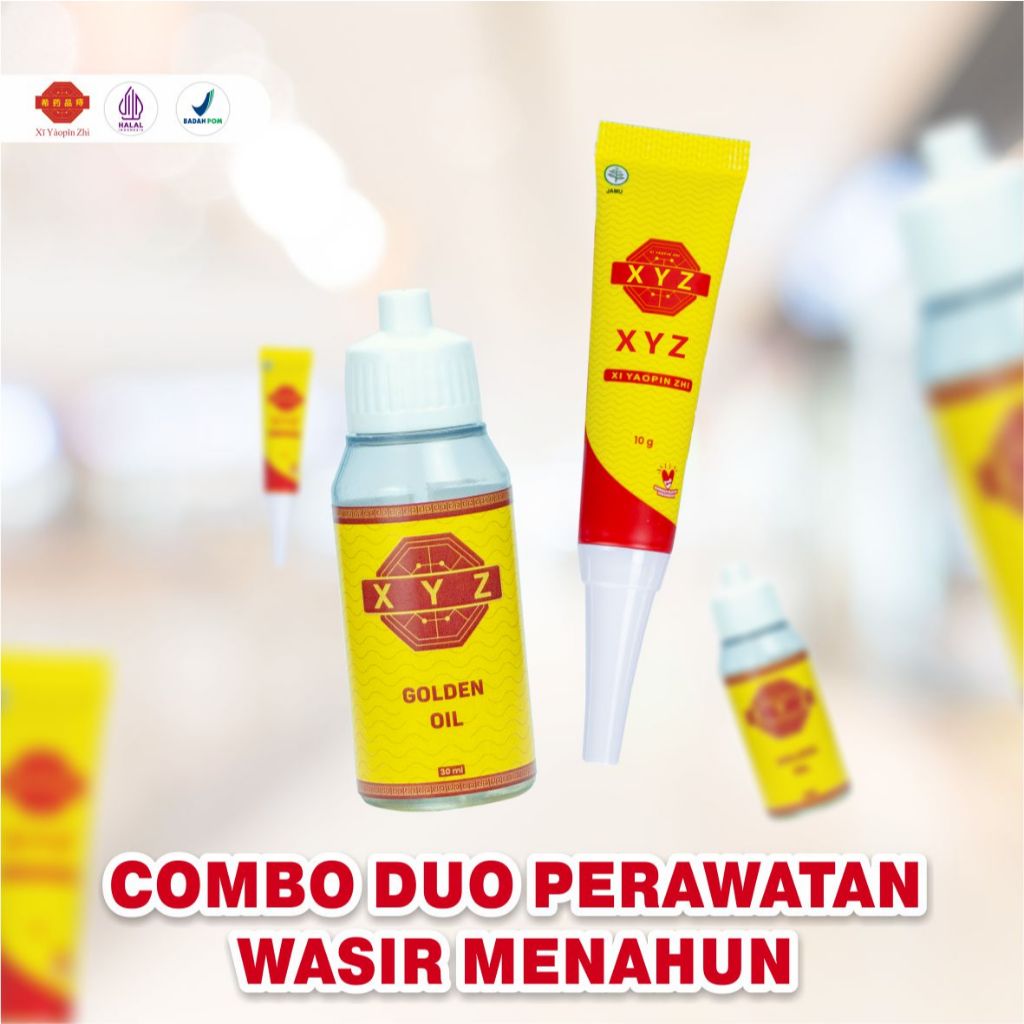 Xi Yaopin Zhi Paket Herbal Wasir– Minyak Oles & Salep Tube untuk Wasir Luar