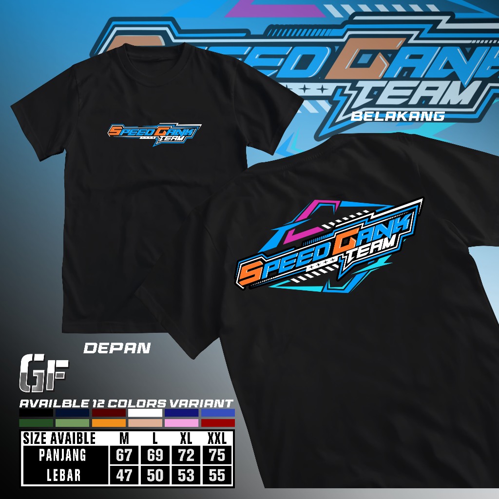 Kaos Racing Motif Speed Gank Kaos Unisex Kaos Pria Wanita