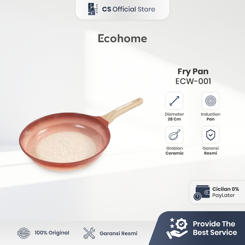Ecohome Cookware | Fry Pan 28 cm | Ceramic Coating | Anti Lengket | Fry pan Ecohome 28 cm