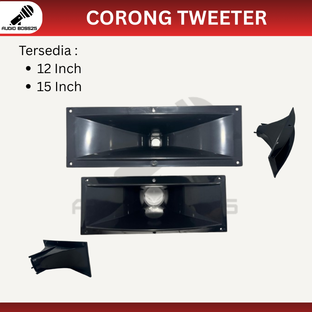 Corong Tweeter Twiter Box Speaker 12" 15" Inch 31x12 cm 37.5x13 cm Horn Plastik Drat Driver