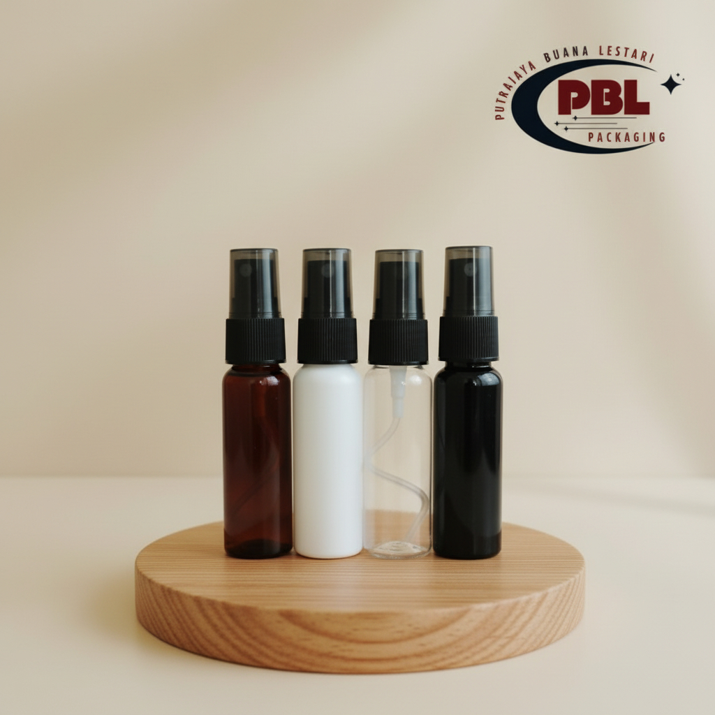 Botol Spray 30ml PET / Botol Face Mist Spray 30ml Tebal / Botol Plastik Spray 30ml Tutup Spray Hitam