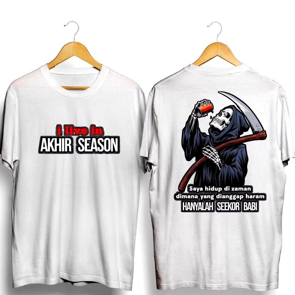 KAOS DISTRO PRIA KEKINIAN II SAYA HIDUP DI JAMAN DIMANA YANG DI ANGGAP HARAM HANYALAH BABI