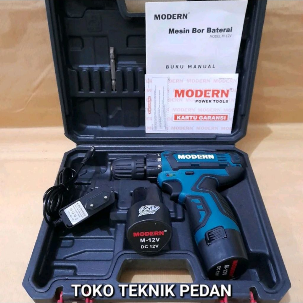 MODERN M-12V Bor Cordless Drill Baterai Tangan Tanpa Kabel M-12 V