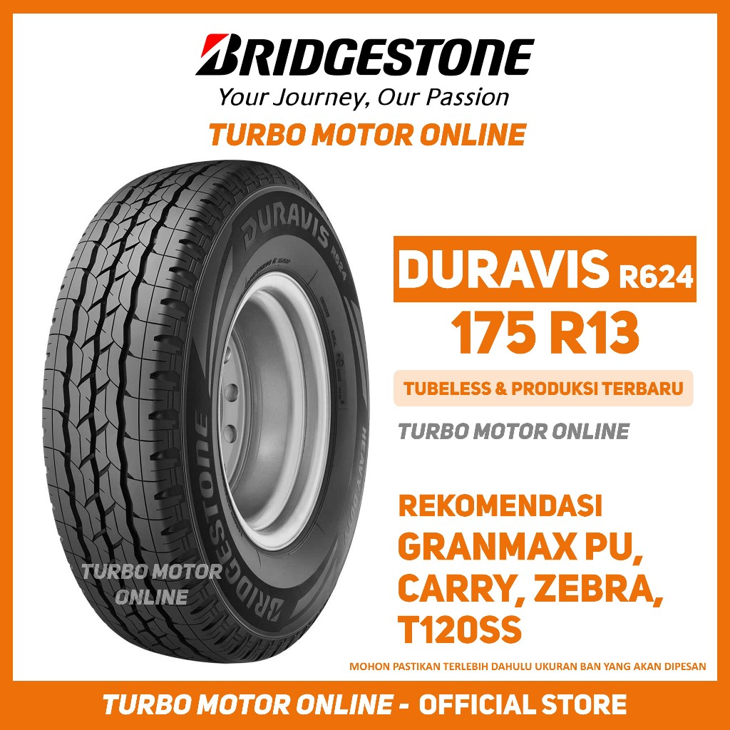 Ban Bridgestone Duravis R624 175 R13 Ban Mobil Granmax Grandmax Carry Zebra T120SS